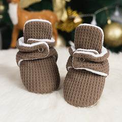 Soft Warm Fleece Baby Boys Boots for Walking in Autumn and Winter