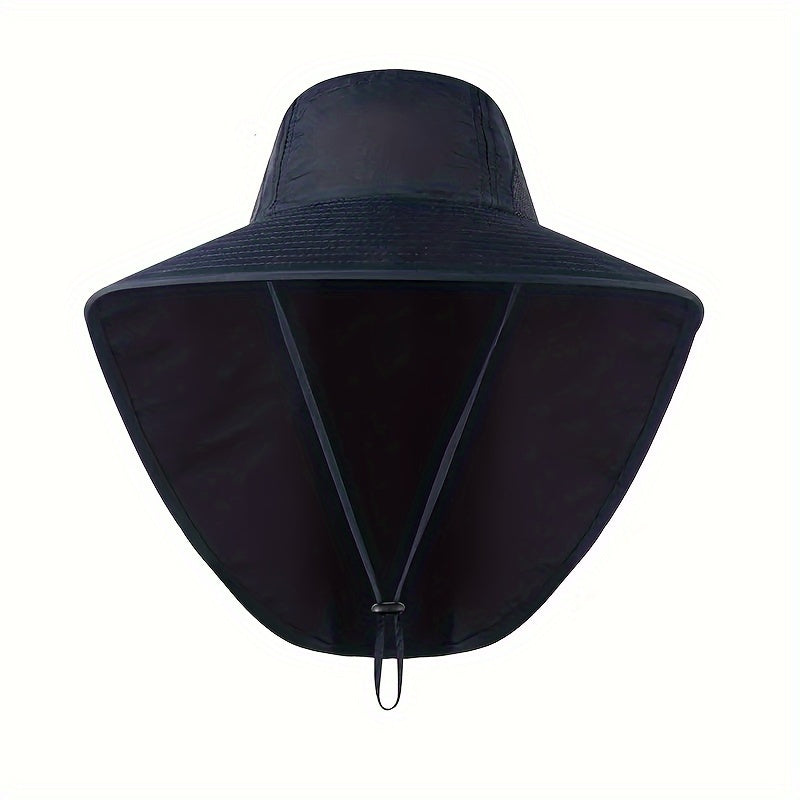Men's Wide Brim Bucket Hat Breathable Adjustable Solid Hat