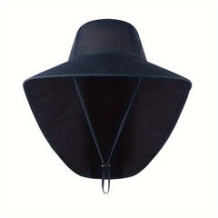 Men's Wide Brim Bucket Hat Breathable Adjustable Solid Hat