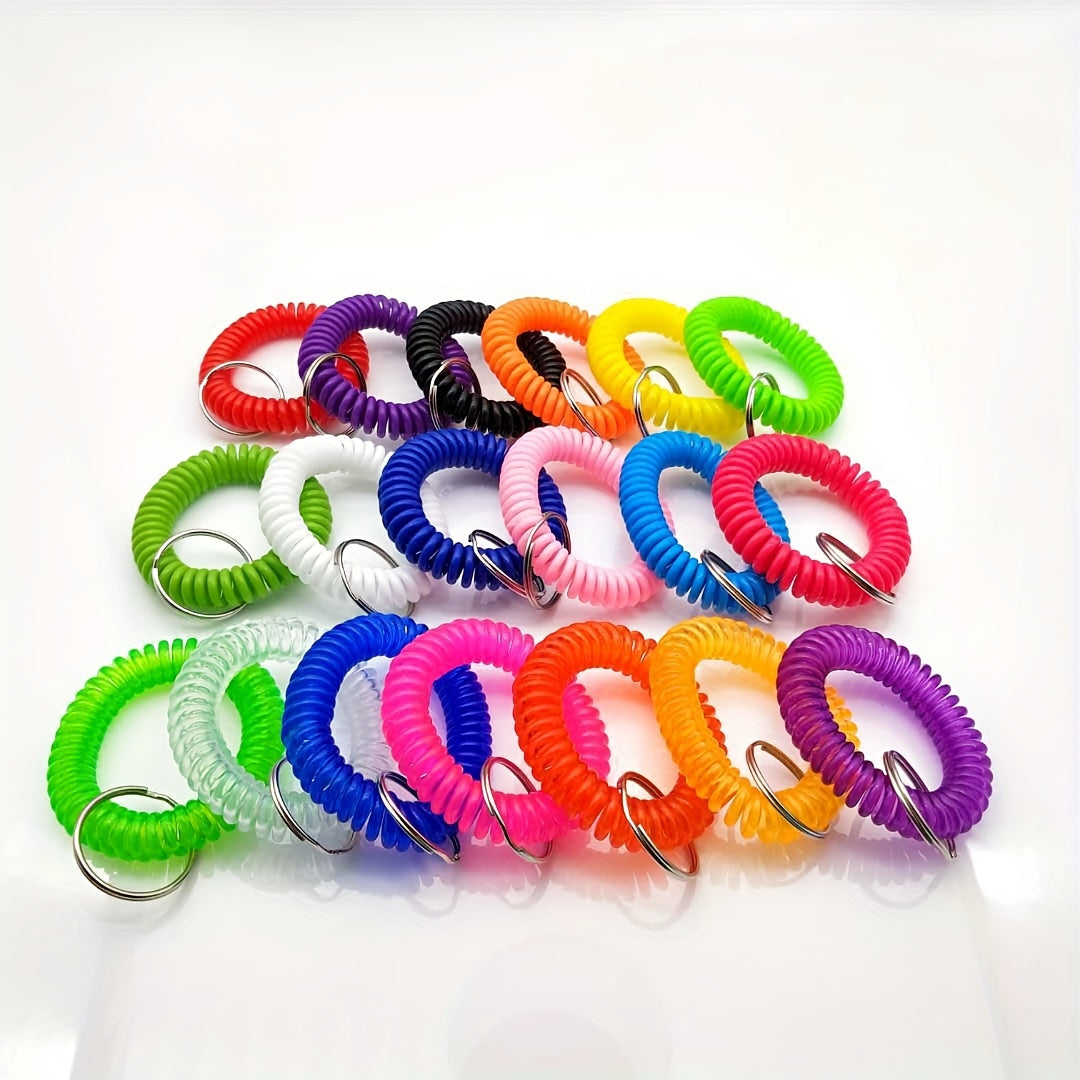 Plastic Spring Coil Keychain Bracelet Telescopic Ring