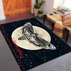 Gothic Skull Moon Star Rug for Living Room Halloween Decor