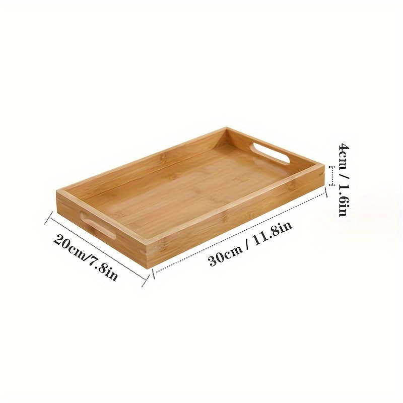 Bamboo Serving Trays Plates Food Trays With Handles Organizer