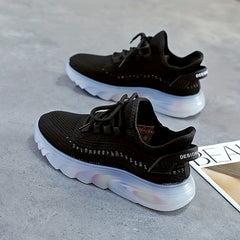 Women's Breathable Lace Up Sneakers Lightweight Casual Walking Shoes