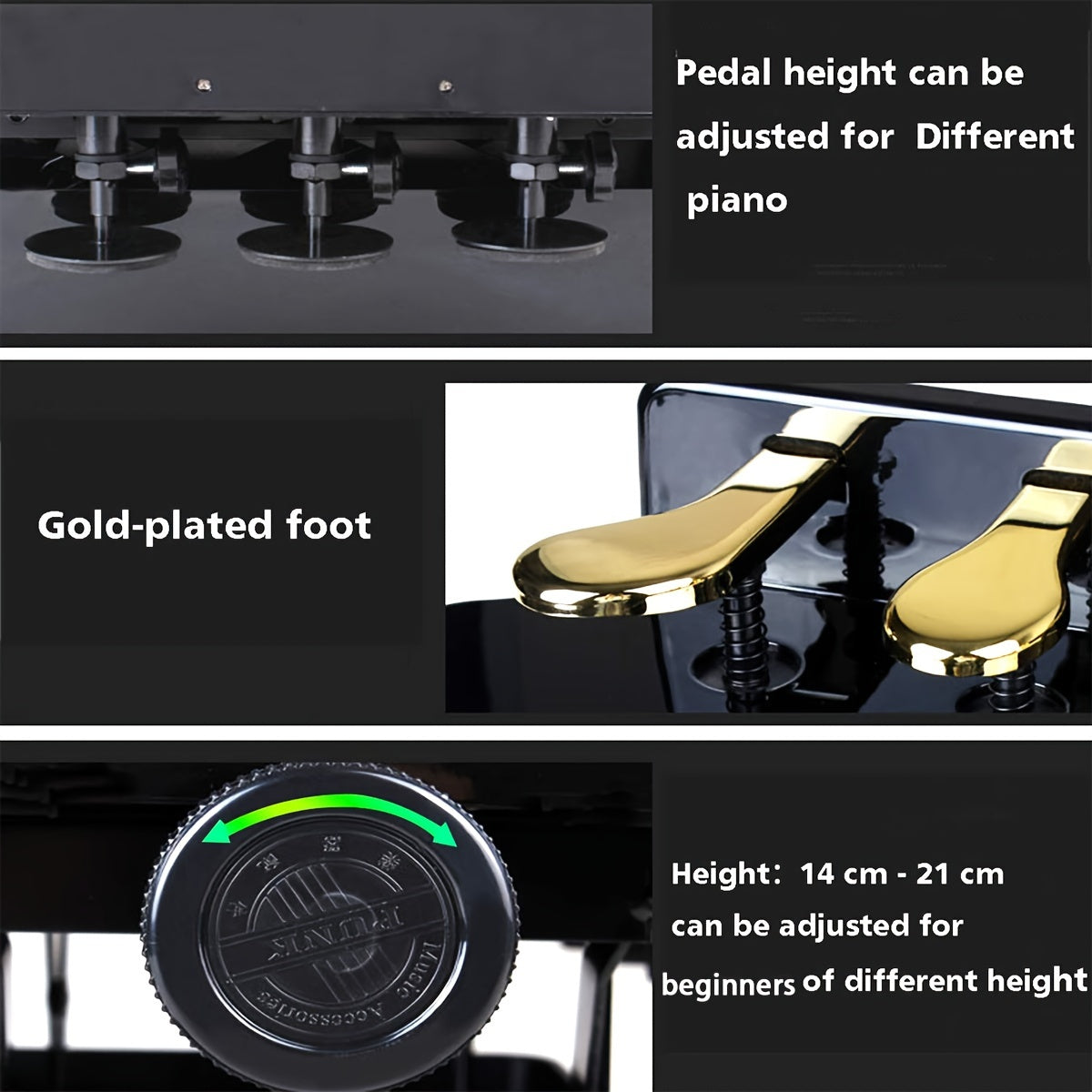 Adjustable Piano Pedal Extender Bench