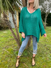 Casual Sweater Women's Solid Hollow Out Long Sleeve Round Neck Jumper