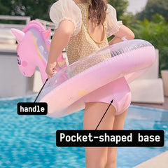 Pony Shaped Swimming Ring with Handle PVC Material Floating Seat