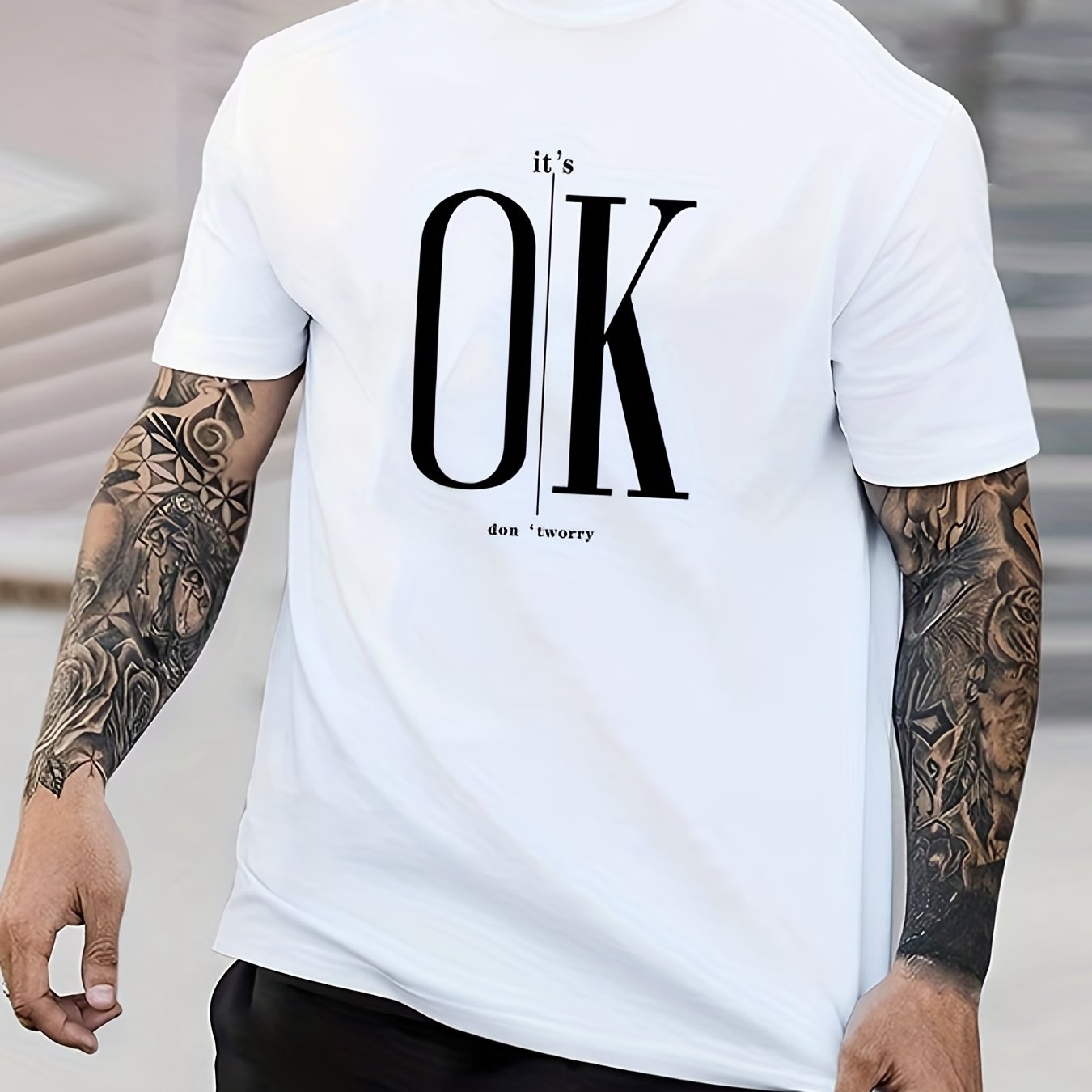 Men's Graphic Crew Neck T-shirt for Summer Casual Comfort