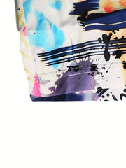 Graffiti Print Elastic Waist Shorts Casual Summer Random Print