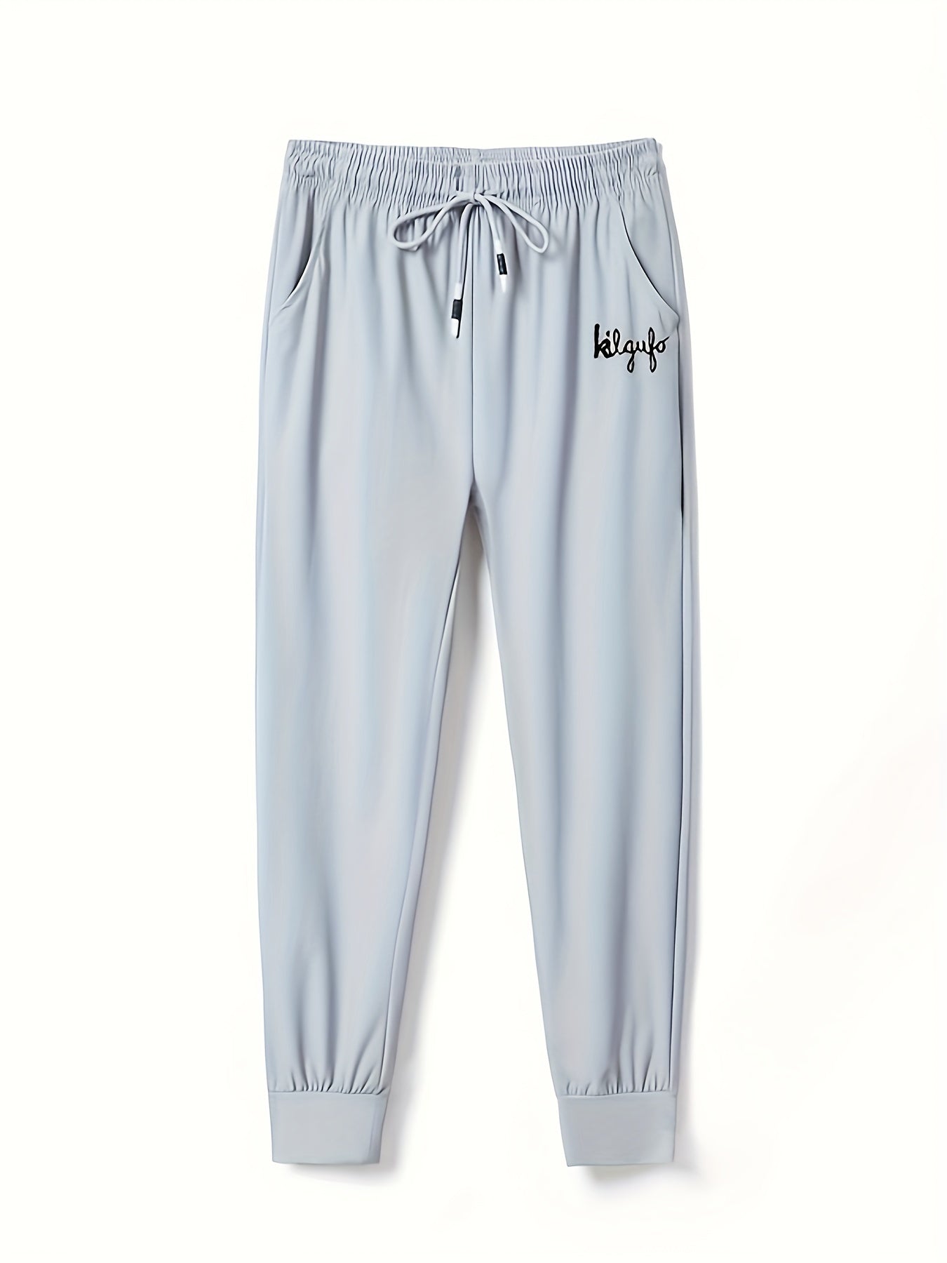 Boys Letter Graphic Quick drying Trousers Drawstring Waist Thin Casual Sport Jog