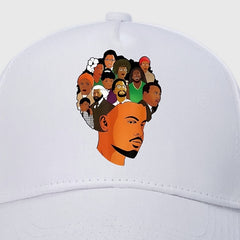 Casual Retro Printed Sun Hat Cotton Adjustable Peaked Cap