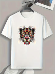 Leopard Pattern Men's Sports T-shirt, Fitness Outdoor Wear, Gift