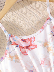 Boho Floral Sleeveless A Line Cami Dress For Summer