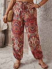 Tribal Paisley Print Drawstring Pants