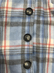 Colorblock Plaid Hooded Shacket