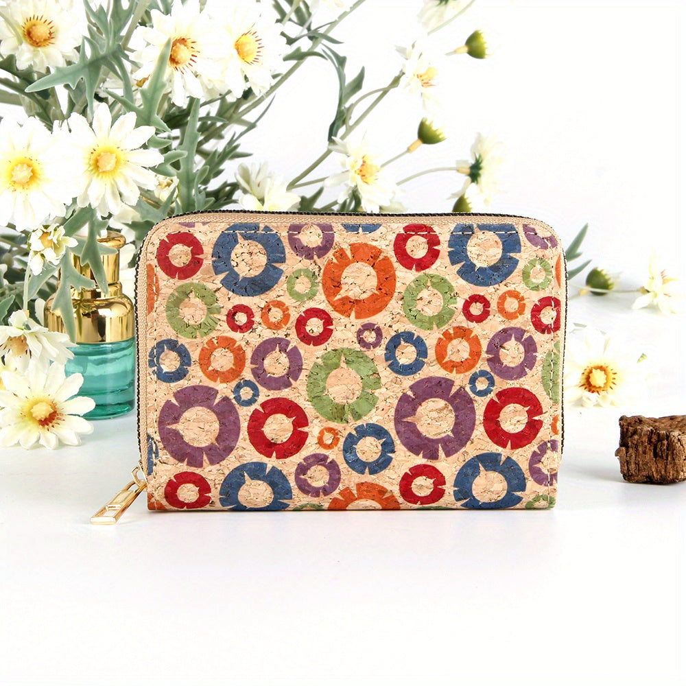 Vintage Pattern Clutch Coin Purse Zipper Around Wallet