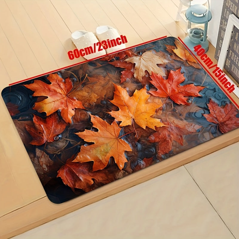 Leaves Pattern Rug Maple Leaves Water Surface Floor Mat