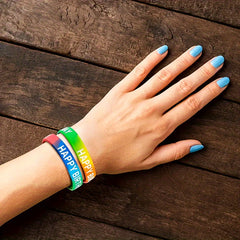 4pcs Colorful Happy Birthday Blessing Sports Wristband