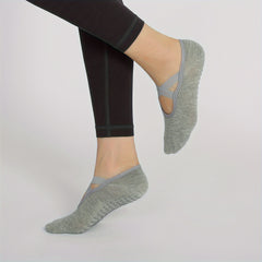 Non Slip Yoga Socks With Grips Cross Strap Breathable Sports Socks