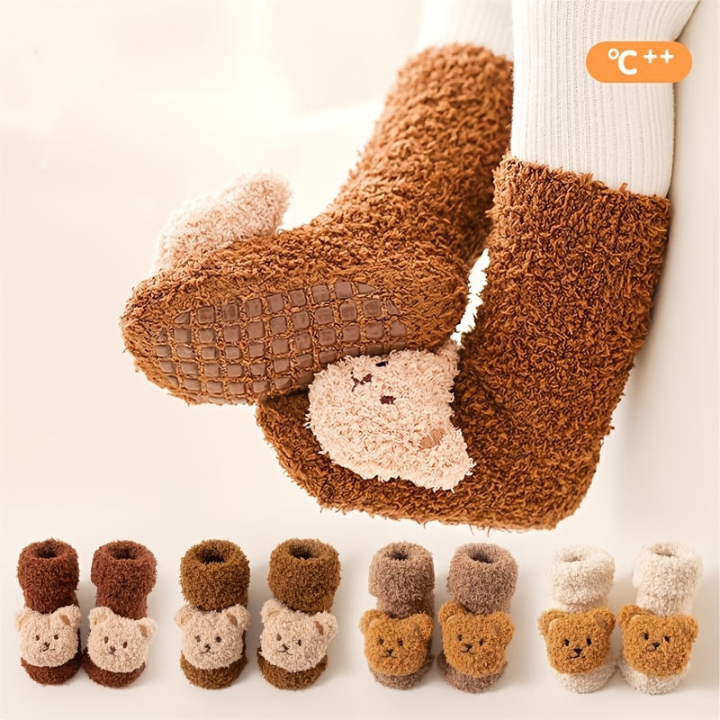 4 Pairs Baby Non slip Warm Floor Socks Yoga Socks