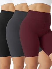 3 Pack Plus Size High Rise Biker Shorts Set