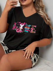 Leopard & Stripe & Dot Heart Pajama Top