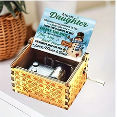 Wooden Music Box Merry Christmas Music Painted Music Box