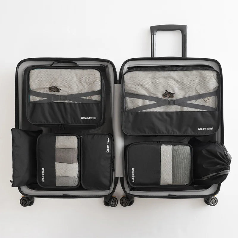 7PCS Cube Travel Accessories Waterproof Bags Mesh Bag In Pouch Luggage Organizer