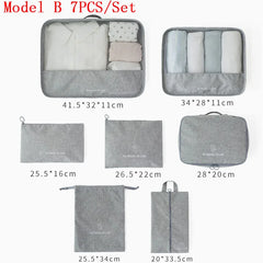 7PCS Cube Travel Accessories Waterproof Bags Mesh Bag In Pouch Luggage Organizer