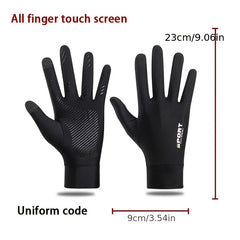 Outdoor Sunscreen Gloves Ice Silk Thin Style Non-slip Gloves
