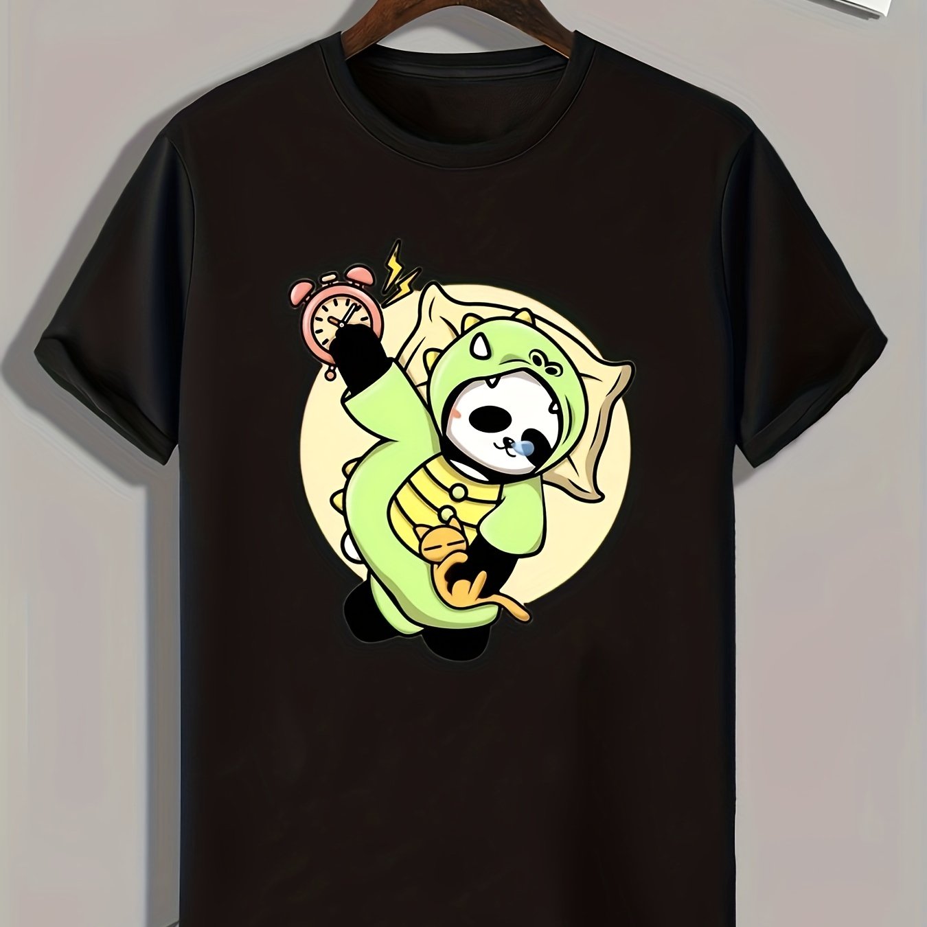 Panda Print Men's Tee for Summer