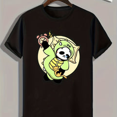 Panda Print Men's Tee for Summer