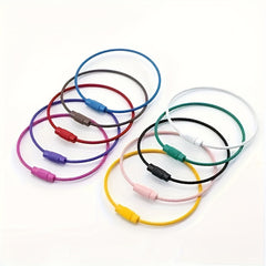 Stainless Steel Key Ring Loop Wire Keychain Rotating Screw Key Ring