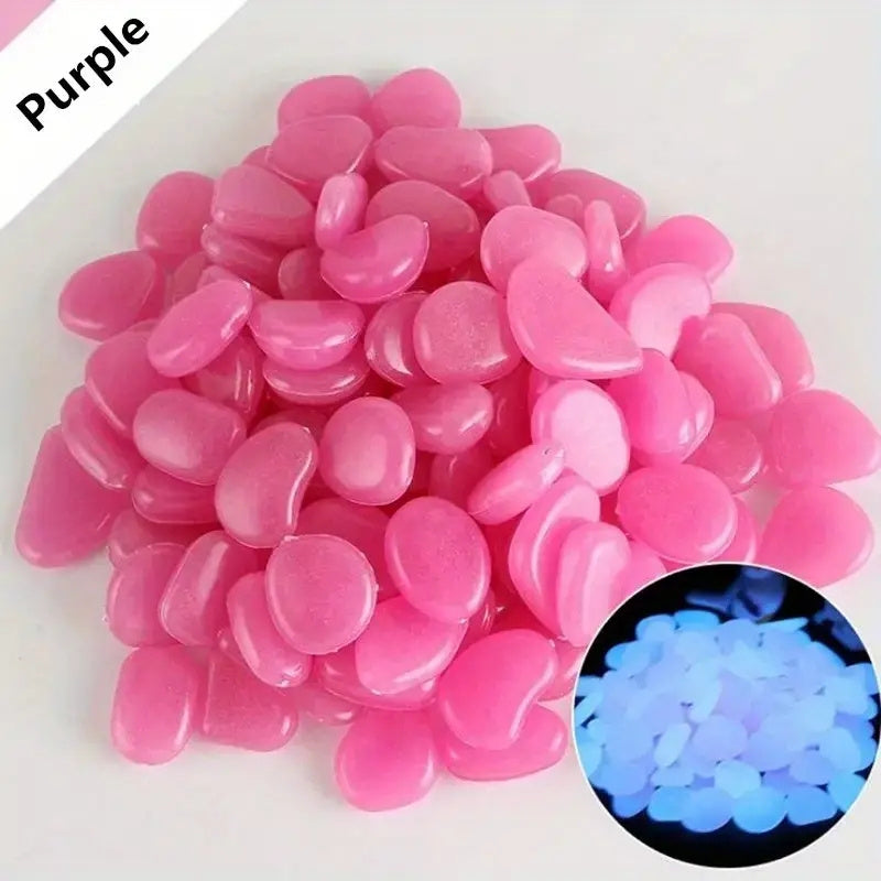 200pcs Small Luminous Pebbles for Garden Fish Tank Aquarium Decor