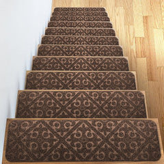 15pcs Non-slip Self-Adhesive Stair Mat Embossed Step Sticker