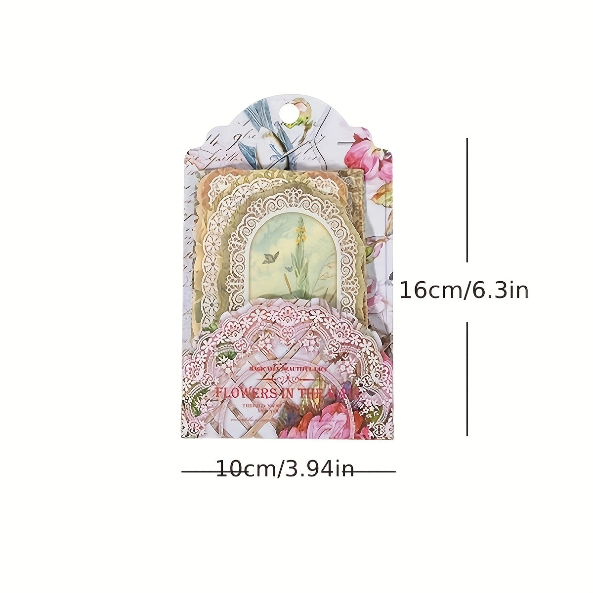 50pcs Lace Material Paper Art Journal Plant Decoration Collage Base