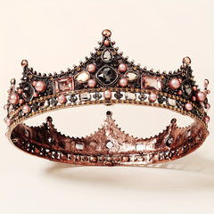 Baroque Style Tiara Crown Faux Pearl Headband Bridal Hair Jewelry