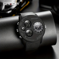 SANDA Large Dial Boy's Watch Waterproof Sports Watch