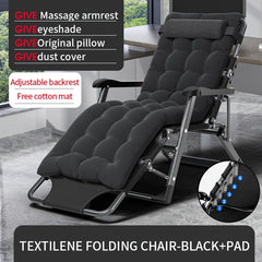 Adjustable Outdoor Folding Lounge Chair 2 in 1 Bed for Office Nap Camping