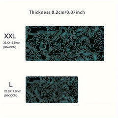 Topographic Map Large Mouse Pad Laptop Desktop Rubber Mouse Pad