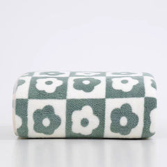 Flower Pattern Bath Towel Coral Fleece Soft Absorbent Towel