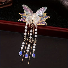 Vintage Hanfu Hair Clips Butterfly Tassel Traditional Hair Accessories