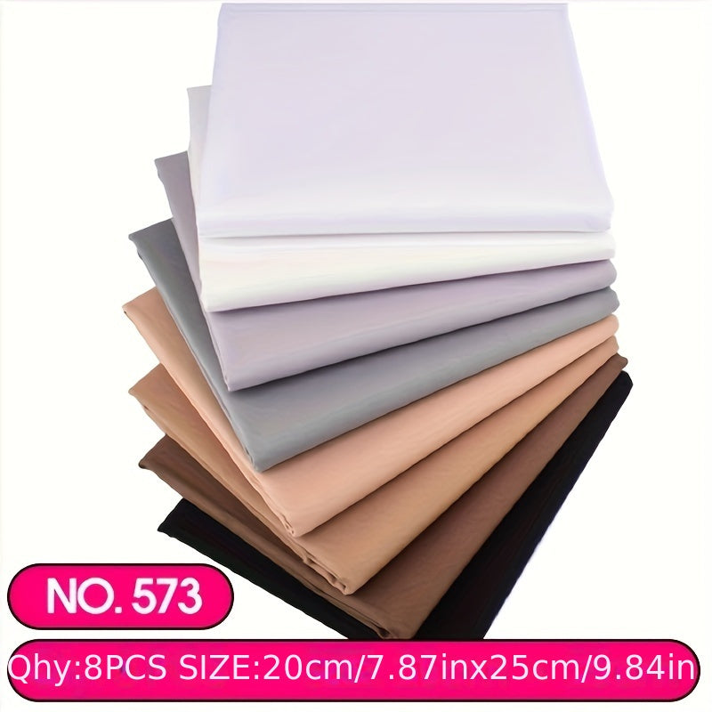 8pcs DIY Rainbow Cotton Fabric Solid Quilt Sewing Cloth Patch