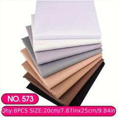 8pcs DIY Rainbow Cotton Fabric Solid Quilt Sewing Cloth Patch