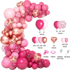162 Pink Balloon Ring Arch Set for Princess Parties & Birthdays