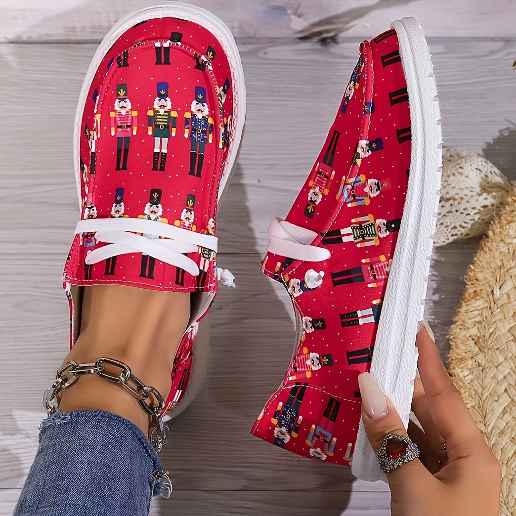 Nutcracker Cartoon Pattern Skateboard Shoes for Women