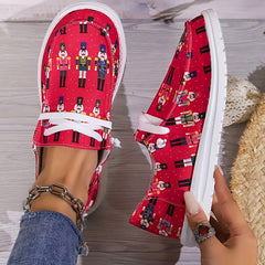 Nutcracker Cartoon Pattern Skateboard Shoes for Women
