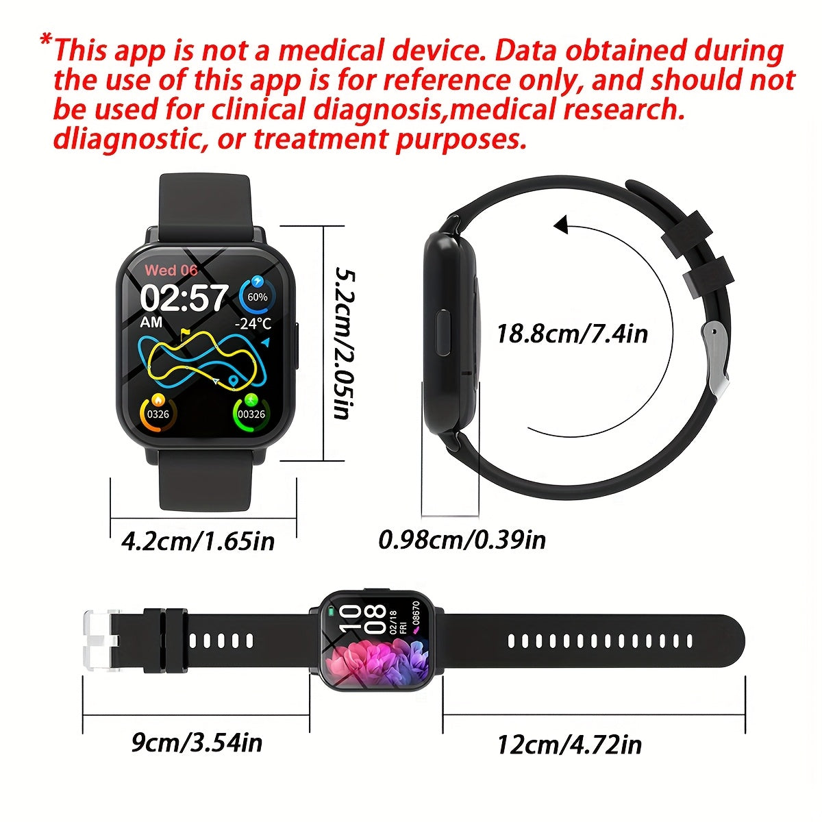 Unisex Smartwatch with 100 Sports Modes & Music Control
