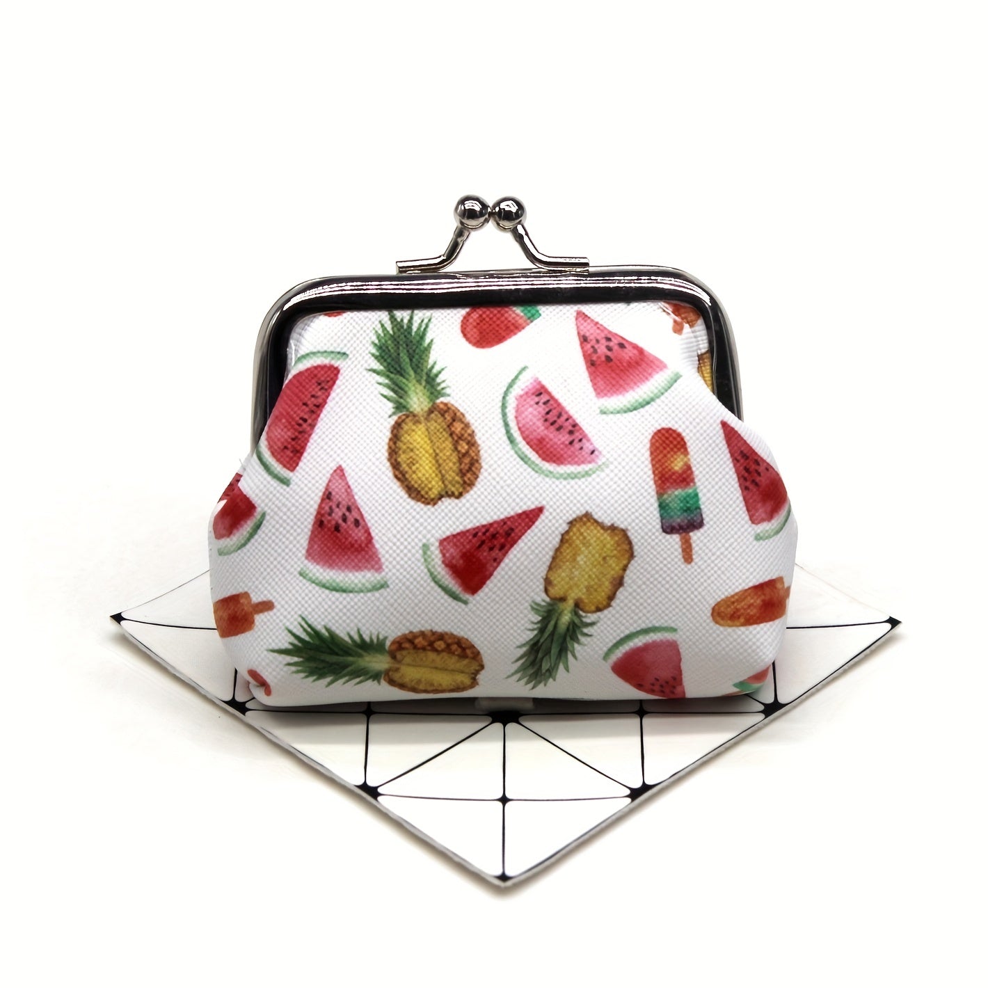 Fruit Print Coin Purse Small Storage Bag for Girls