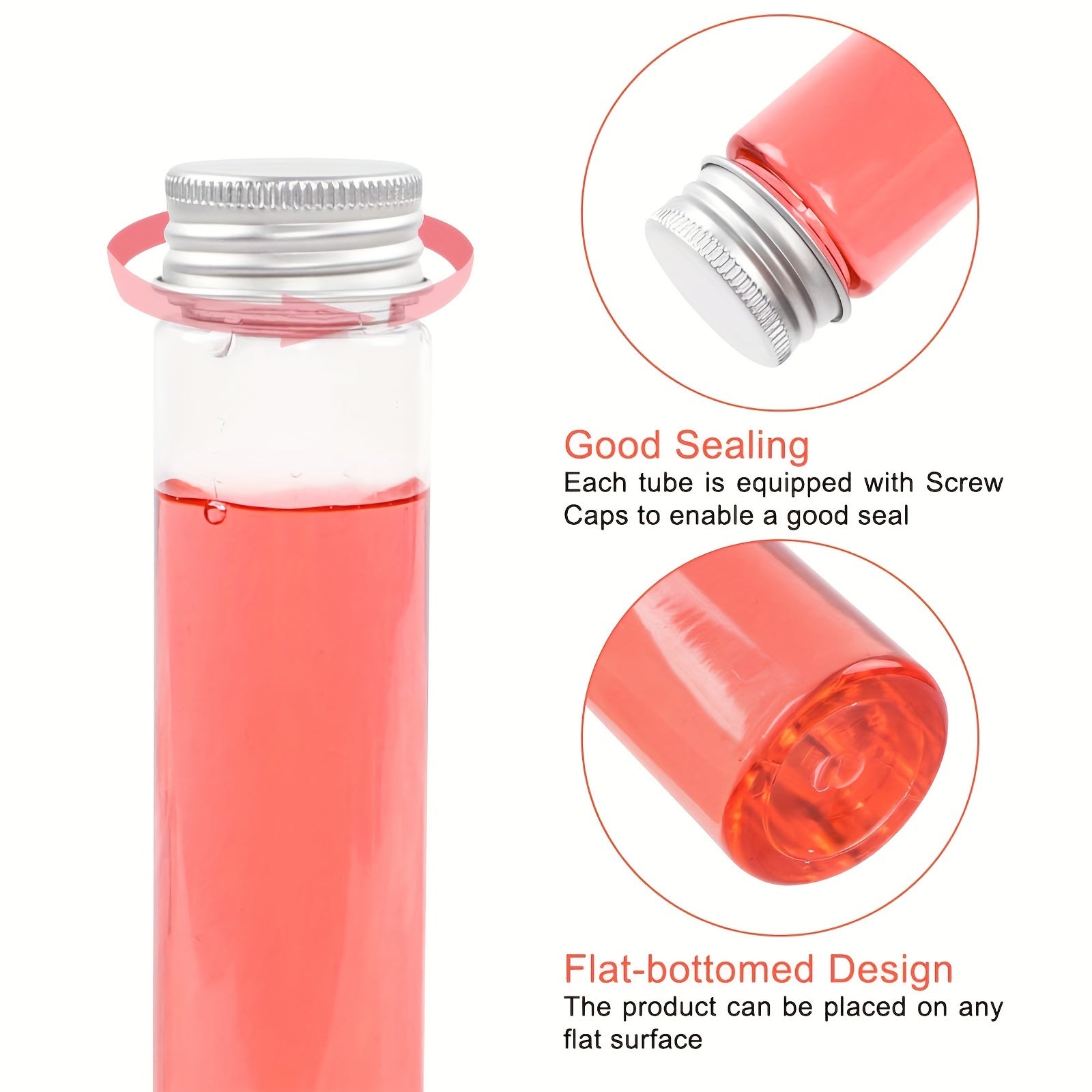 18pcs 115ml Transparent Plastic Test Tubes With Screw Caps and Funnels