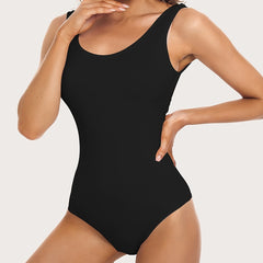 Scoop Neck Tank Bodysuit Sleeveless Slim Casual Bodysuit